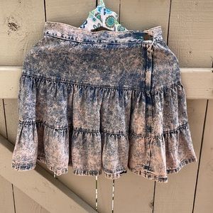 Gene Montesano BONGO skirt denim 80’s vintage made in 🇺🇸 7 jeans acid washed